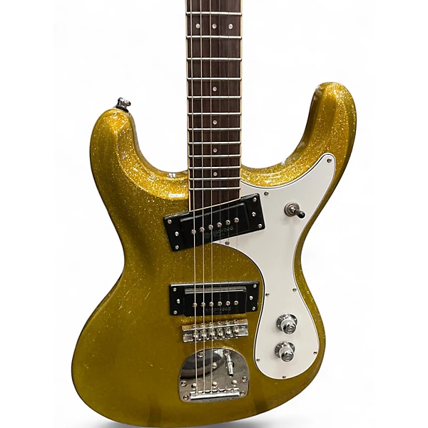 Used Eastwood SIDEJACK PRO DLX GOLD METAL FLAKE Solid Body Electric Guitar 4 Used Eastwood SIDEJACK PRO DLX GOLD METAL FLAKE Solid Body Electric Guitar