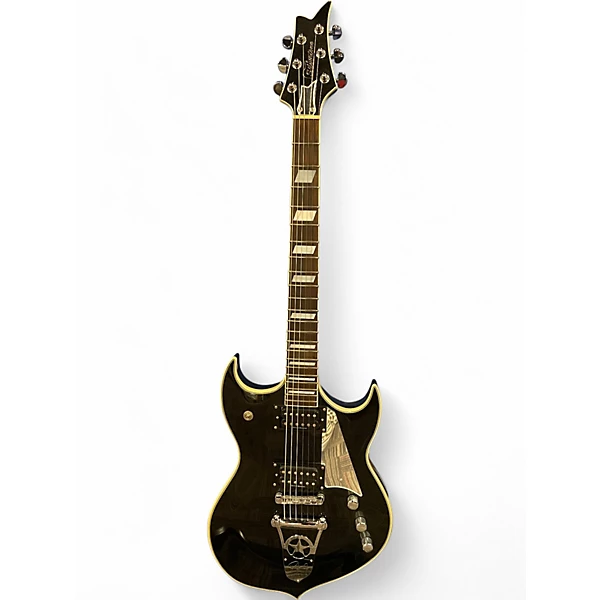 Used Silvertone Paul Stanley Black Sparkle Solid Body Electric Guitar