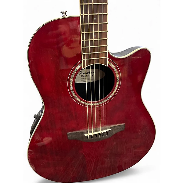 Used Ovation Celebrity CS28 Red Acoustic Electric Guitar