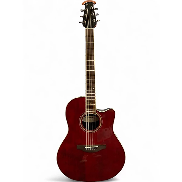 Used Ovation Celebrity CS28 Red Acoustic Electric Guitar 4 Used Ovation Celebrity CS28 Red Acoustic Electric Guitar