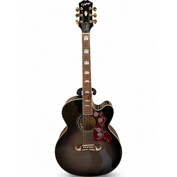 Used Epiphone J-200EC STUDIO TRANS EBONY Acoustic Electric Guitar