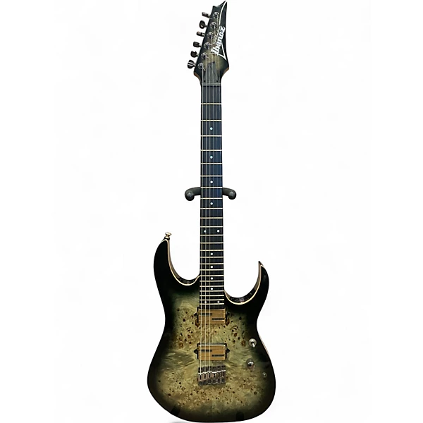 Used Ibanez IRG1121PB Black Charcoal Burst Solid Body Electric Guitar