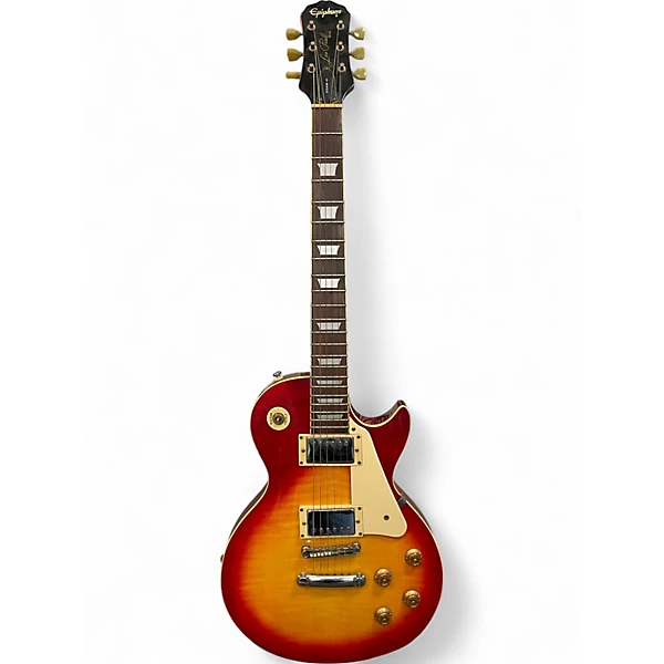 Used 2005 Epiphone Les Paul Standard 2 Tone Sunburst Solid Body Electric Guitar
