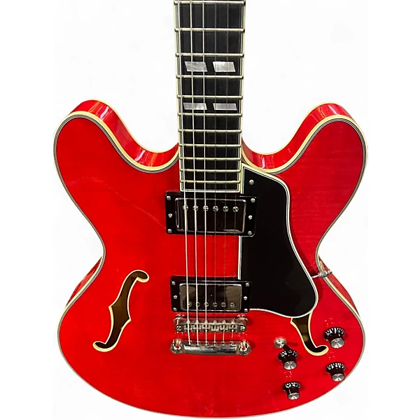 Used Eastman T486RD TR RED QUILT Hollow Body Electric Guitar 4 Used Eastman T486RD TR RED QUILT Hollow Body Electric Guitar
