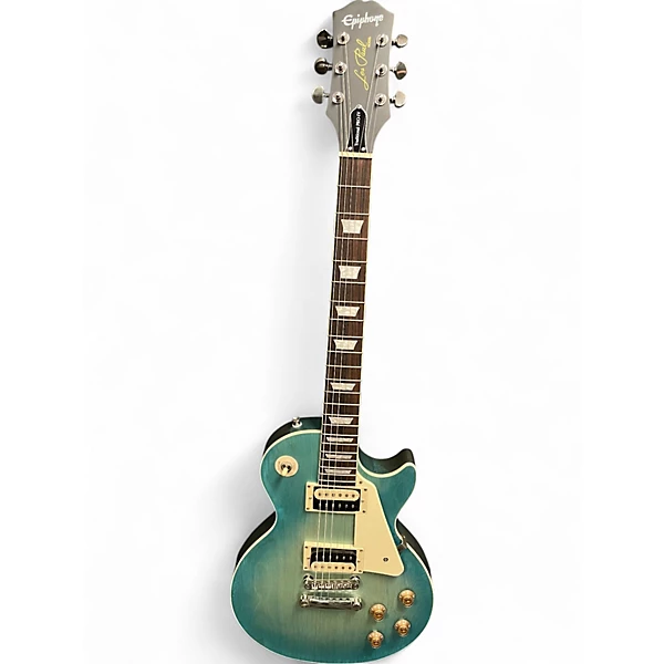 Used Epiphone Les Paul Traditional Pro IV Pacific Blue Solid Body Electric Guitar
