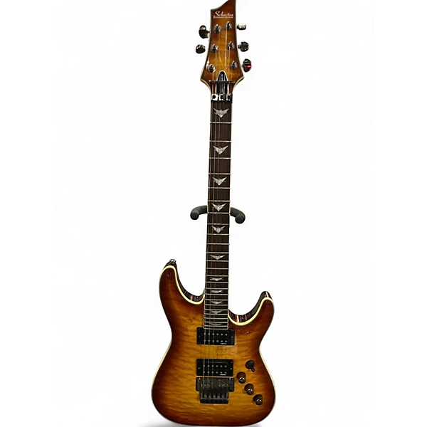 Used 2017 Schecter Guitar Research Omen Extreme-6 FR Vintage Sunburst Solid Body Electric Guitar