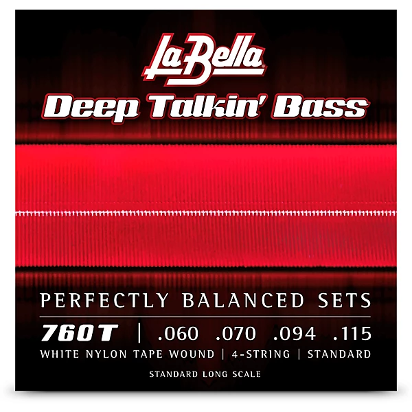 La Bella 760T Deep Talkin Bass White Nylon Tape Wound 4-String Bass Strings - Standard 60 - 115