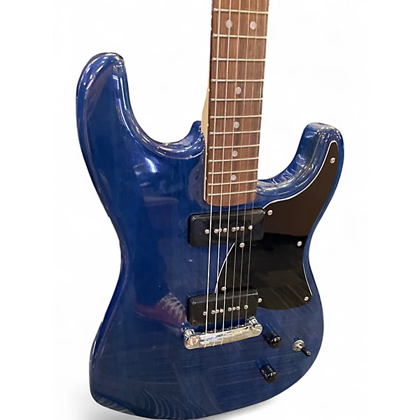 Used Squier PARANORMAL Strat-O-Sonic Trans Blue Solid Body Electric Guitar