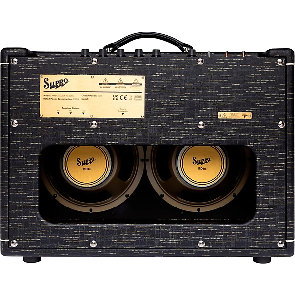 Supro Ambassador Custom 2x10 50W Tube Combo Amp Black Scandia 6 Supro Ambassador Custom 2x10 50W Tube Combo Amp Black Scandia