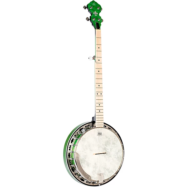 Ortega OBJE400TBL Falcon 5-String Acoustic-Electric Banjo Trans Green