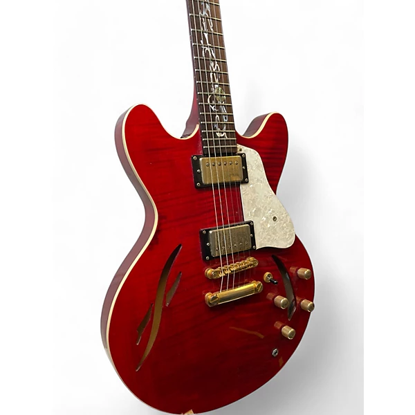Used Michael Kelly 335 style Cherry Hollow Body Electric Guitar 4 Used Michael Kelly 335 style Cherry Hollow Body Electric Guitar