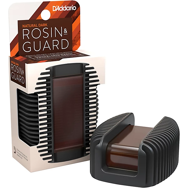 D'Addario Natural Dark Rosin with Black Rosin Guard