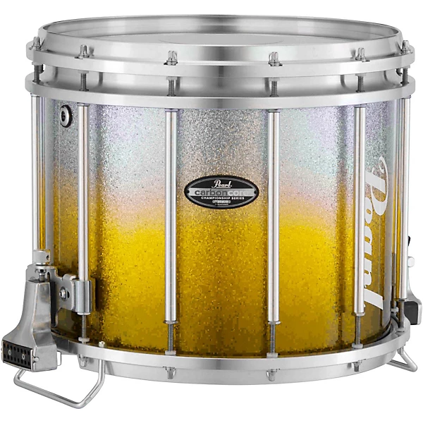 Pearl Championship CarbonCore Varsity FFX Marching Snare Drum Fade Bottom Finish 14 x 12 in. Yellow Silver #964 4 Pearl Championship CarbonCore Varsity FFX Marching Snare Drum Fade Bottom Finish 14 x 12 in. Yellow Silver #964