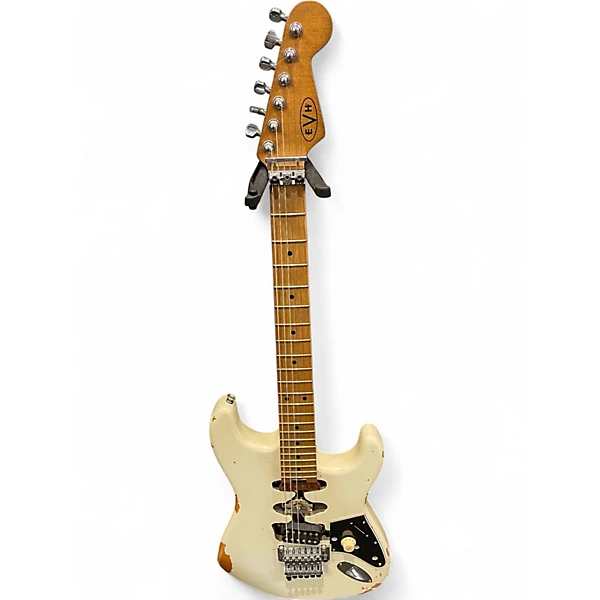 Used EVH Frankenstein Relic White Solid Body Electric Guitar