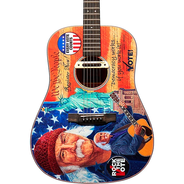 Martin D-11E Rock the Vote Special-Edition Dreadnought Acoustic-Electric Guitar Graphic