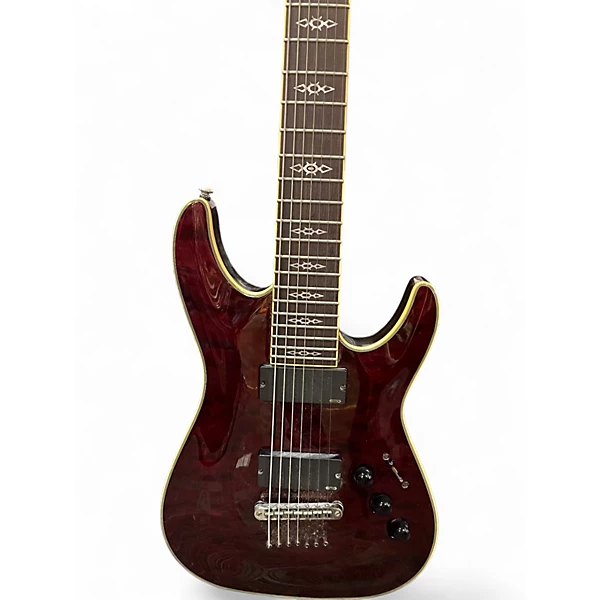 Used Schecter Guitar Research Hellraiser C7 7 String Black Cherry Solid Body Electric Guitar