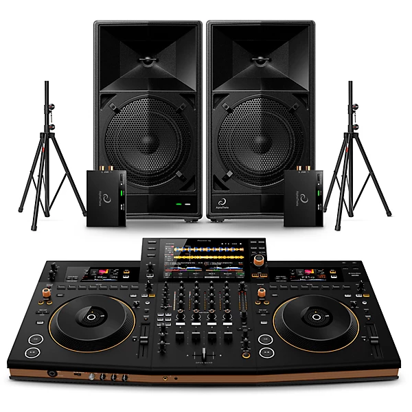 AlphaTheta WAVE-EIGHT 8 Portable Powered Speaker Pair With OPUS-QUAD Professional Standalone DJ System