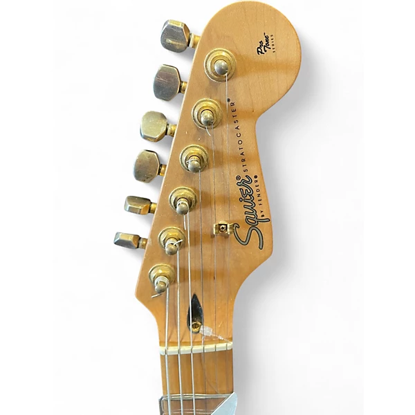 Used Squier DUO TONE Sapphire Blue Trans Solid Body Electric Guitar 6 Used Squier DUO TONE Sapphire Blue Trans Solid Body Electric Guitar