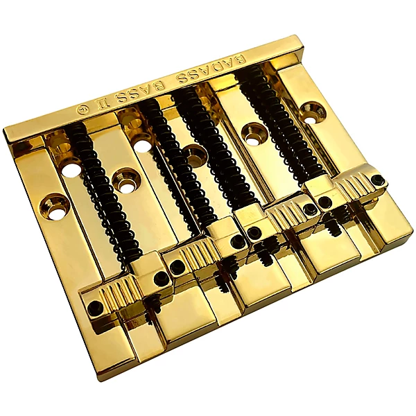 Leo Quan Badass II 4-String Bass Bridge, Grooved Saddles Gold 4 Leo Quan Badass II 4-String Bass Bridge, Grooved Saddles Gold