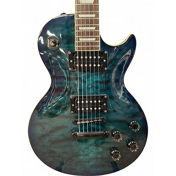 Used Epiphone Les Paul Classic Limited Edition Quilt Blue Burst Solid Body Electric Guitar 4 Used Epiphone Les Paul Classic Limited Edition Quilt Blue Burst Solid Body Electric Guitar