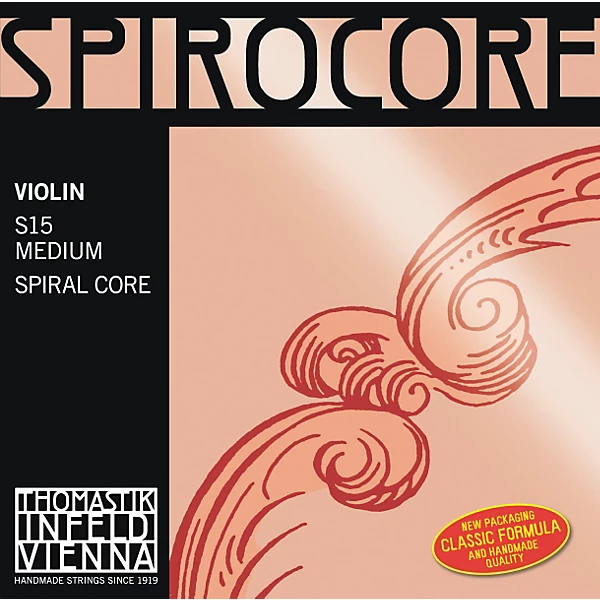Thomastik Spirocore 4/4 Size Violin Strings 4/4 Set, Chrome Wound E String