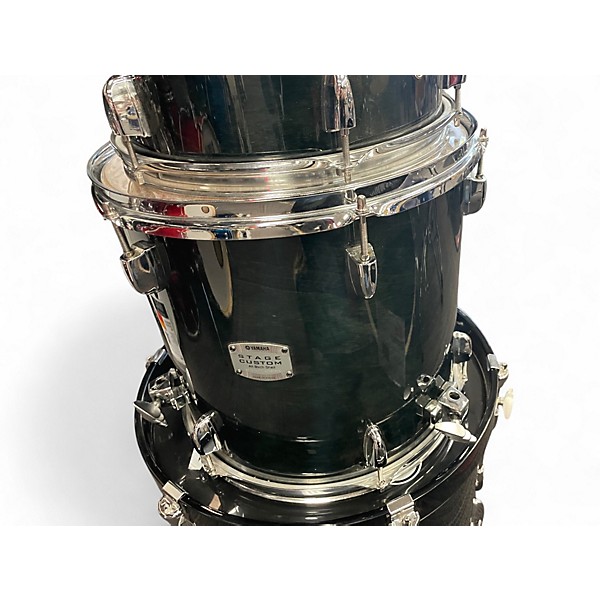 Used Yamaha 3 Piece Stage Custom Black Drum Kit 8 Used Yamaha 3 Piece Stage Custom Black Drum Kit