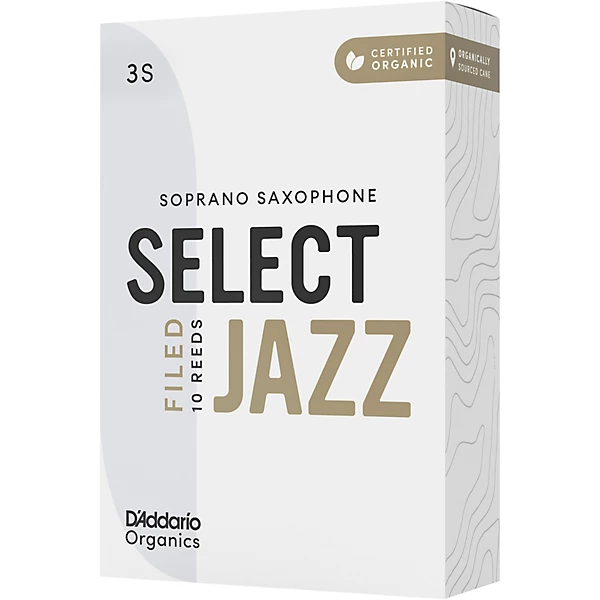 D'Addario Woodwinds Select Jazz, Soprano Saxophone - Filed,Box of 10 3S