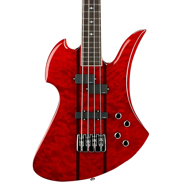 B.C. Rich Mockingbird Heritage Classic Electric Bass Trans Red
