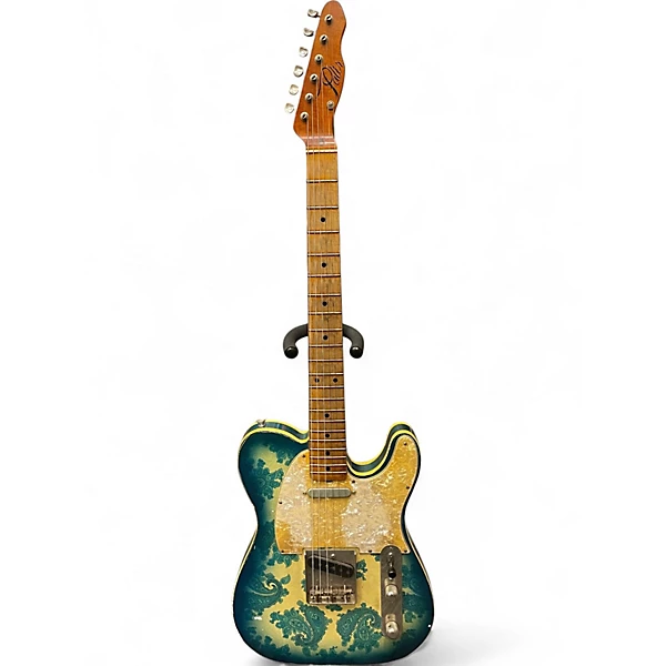Used 2015 Palir Mojo Titan Blue Paisley Solid Body Electric Guitar