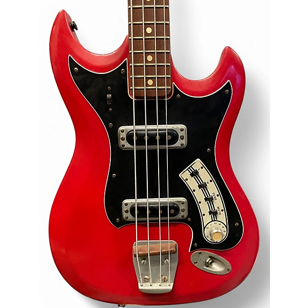 Used Hagstrom HII-B Red Electric Bass Guitar