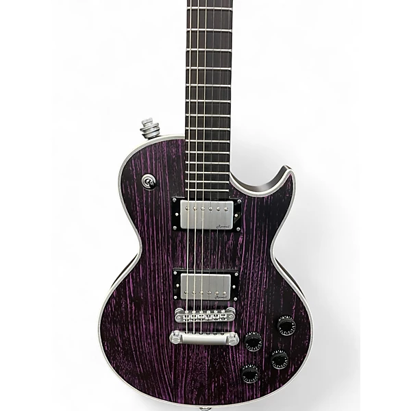 Used 2020s Harley Benton AGUFISH Purple Solid Body Electric Guitar