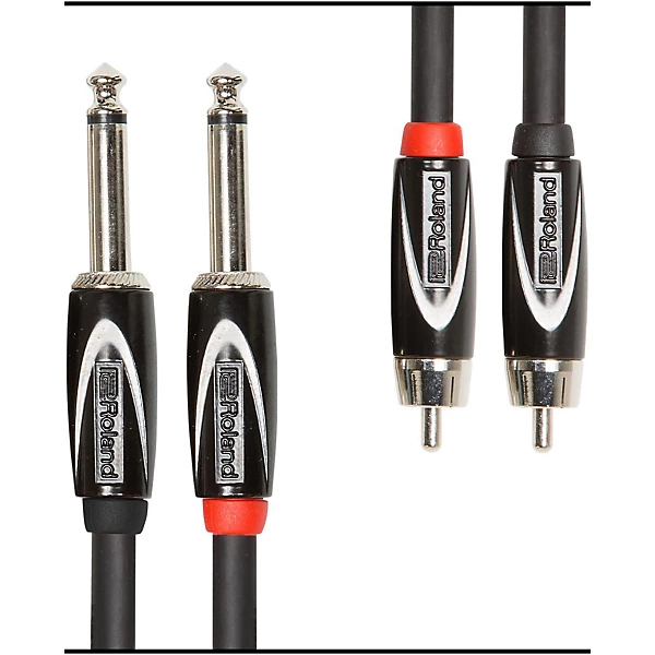 Roland Black Series Dual RCA-1/4 Interconnect Cable 10 ft. Black