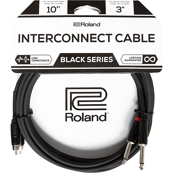 Roland Black Series Dual RCA-1/4 Interconnect Cable 10 ft. Black 4 Roland Black Series Dual RCA-1/4 Interconnect Cable 10 ft. Black