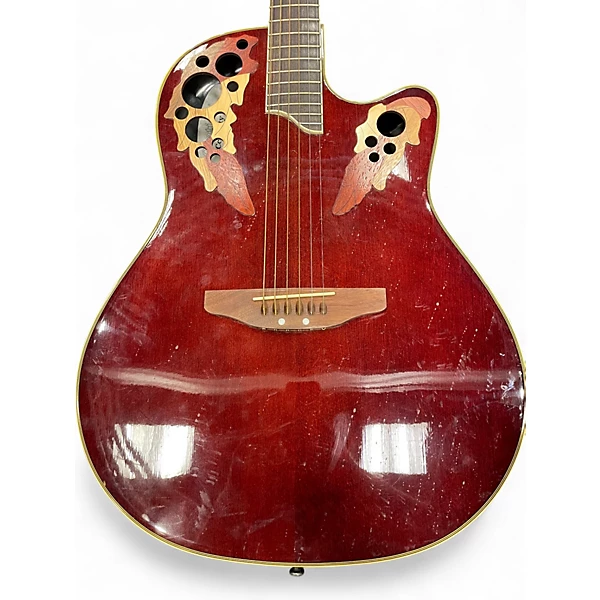 Used Ovation CS257 Celebrity Red Acoustic Electric Guitar 6 Used Ovation CS257 Celebrity Red Acoustic Electric Guitar
