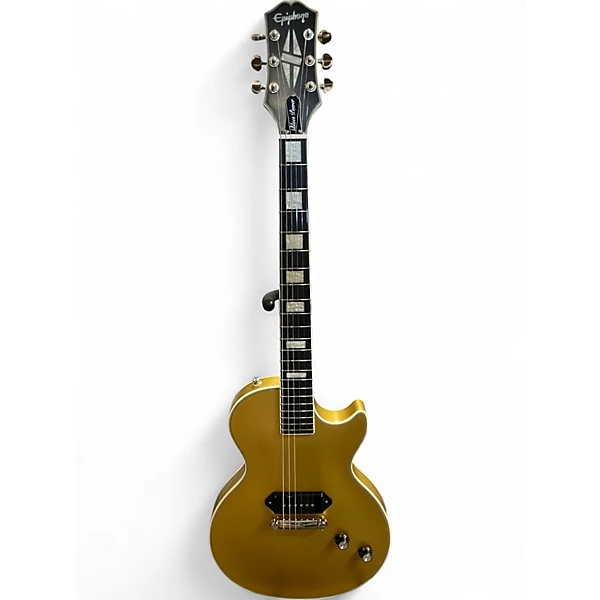 Used 2023 Epiphone Jared James Nichols Old Glory Les Paul Custom Gold Solid Body Electric Guitar