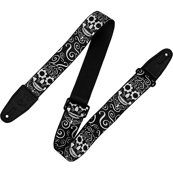 Levy's 2 Polyester Calaca Guitar Strap Skulls