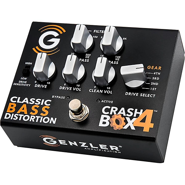 Genzler Amplification CRASH BOX-4 Classic Bass Distortion Effects Pedal Black 4 Genzler Amplification CRASH BOX-4 Classic Bass Distortion Effects Pedal Black