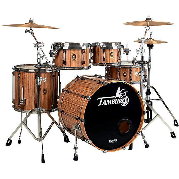 TAMBURO Opera Series 5-Piece Stave-Wood Shell Pack With 22 Bass Drum Zebrano