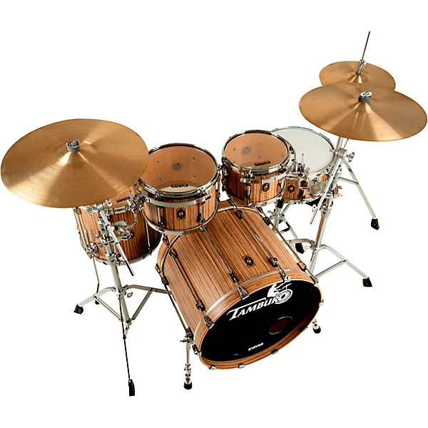TAMBURO Opera Series 5-Piece Stave-Wood Shell Pack With 22 Bass Drum Zebrano 6 TAMBURO Opera Series 5-Piece Stave-Wood Shell Pack With 22 Bass Drum Zebrano