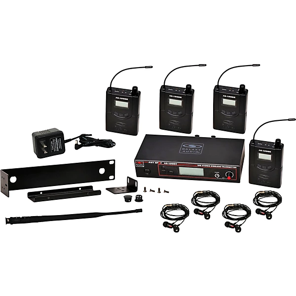 Galaxy Audio AS-1200-4 Wireless Personal Monitor Four Pack, With EB4 Ear Buds Band N