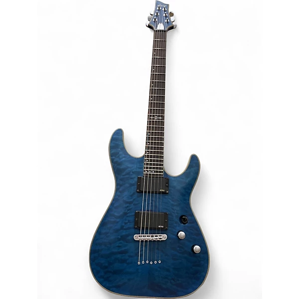 Used Schecter Guitar Research C1 Platinum Trans Blue Solid Body Electric Guitar