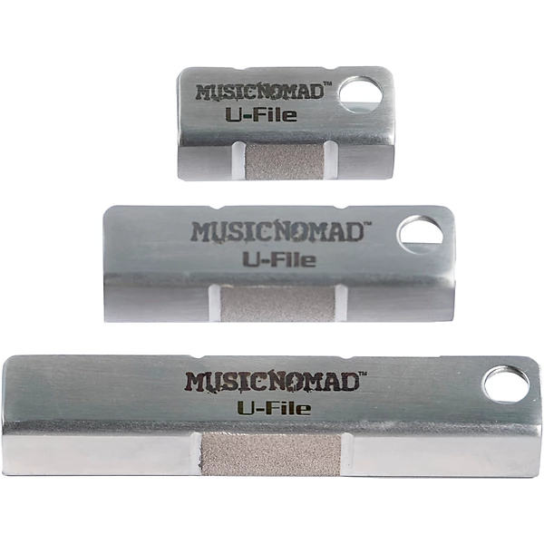 Music Nomad MN813 Diamond U-File for Leveling Single Guitar Frets 3-Pack (1.25, 2, 3)