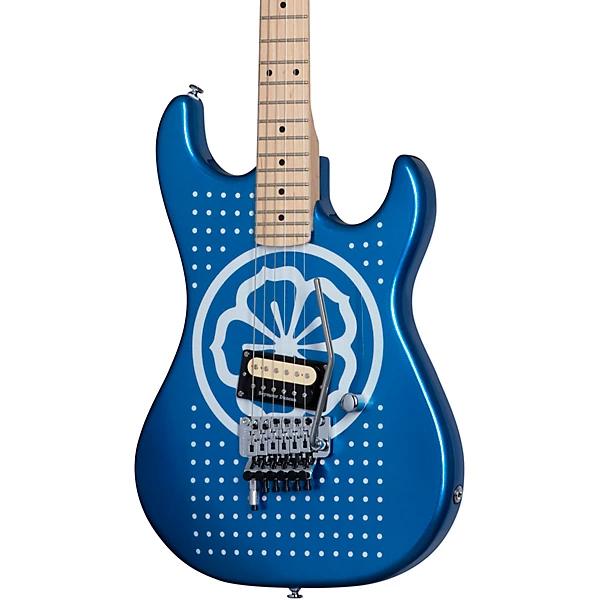 Kramer Baretta White Lotus Custom Graphic Electric Guitar White Lotus Candy Blue