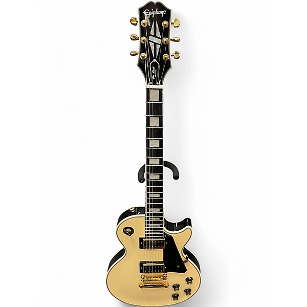 Used Epiphone Les Paul Custom Antique Ivory Solid Body Electric Guitar