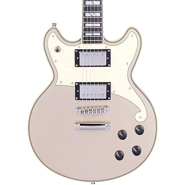 D'Angelico Deluxe Series Brighton Solidbody Electric Guitar With USA Seymour Duncan Humbuckers and Stopbar Tailpiece Desert Gold