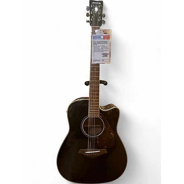 Used Yamaha FGX720SCA Black Acoustic Electric Guitar