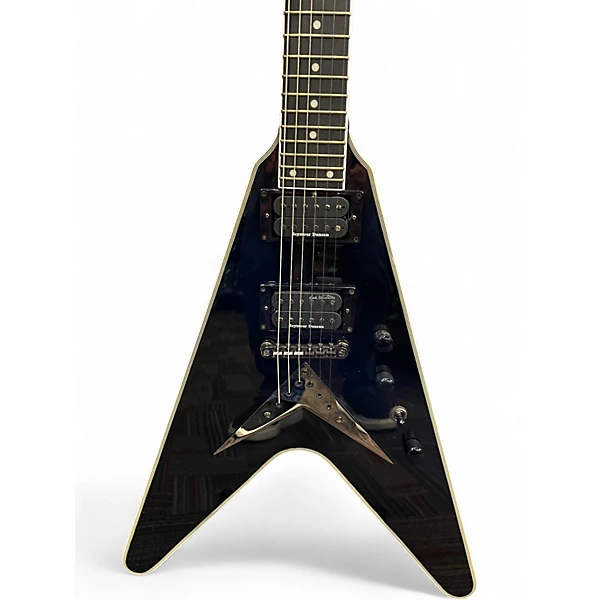 Used Epiphone Dave Mustaine Signature Flying V Custom Black Metallic Solid Body Electric Guitar 6 Used Epiphone Dave Mustaine Signature Flying V Custom Black Metallic Solid Body Electric Guitar