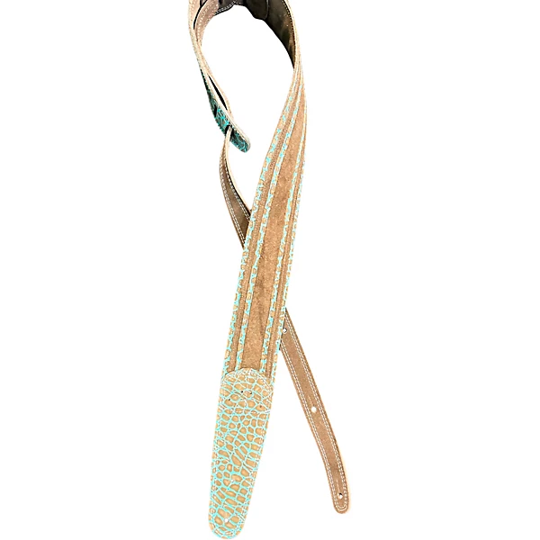 Perri's Crocodile Guitar strap Green 2.5 in.