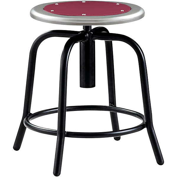 National Public Seating Height Adjustable Designer Stool 18 - 25 Burgundy Seat and Black Frame