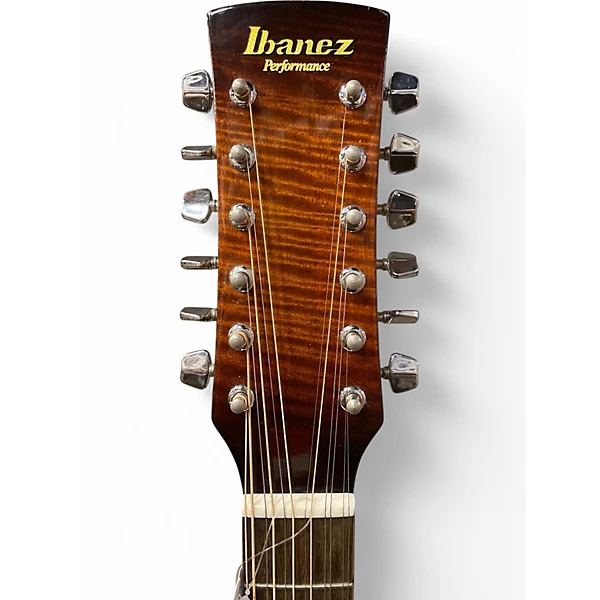Used Ibanez PF20TV12 2 Color Sunburst 12 String Acoustic Electric Guitar 6 Used Ibanez PF20TV12 2 Color Sunburst 12 String Acoustic Electric Guitar